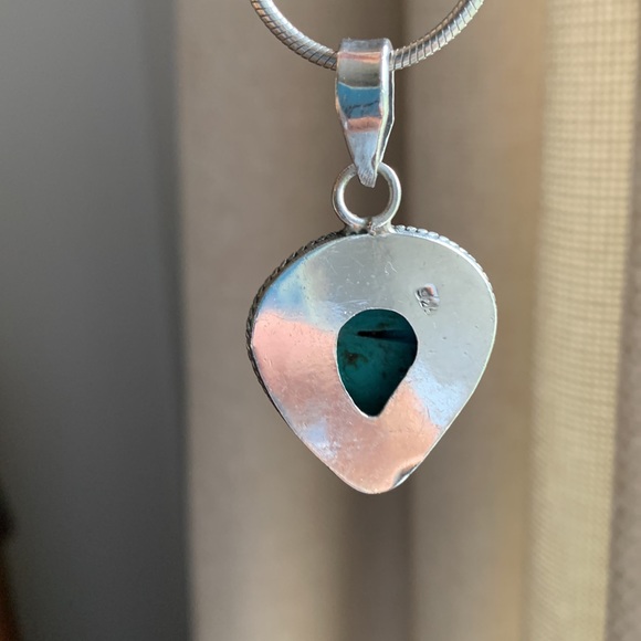 Sterling and turquoise pendant - Picture 2 of 4